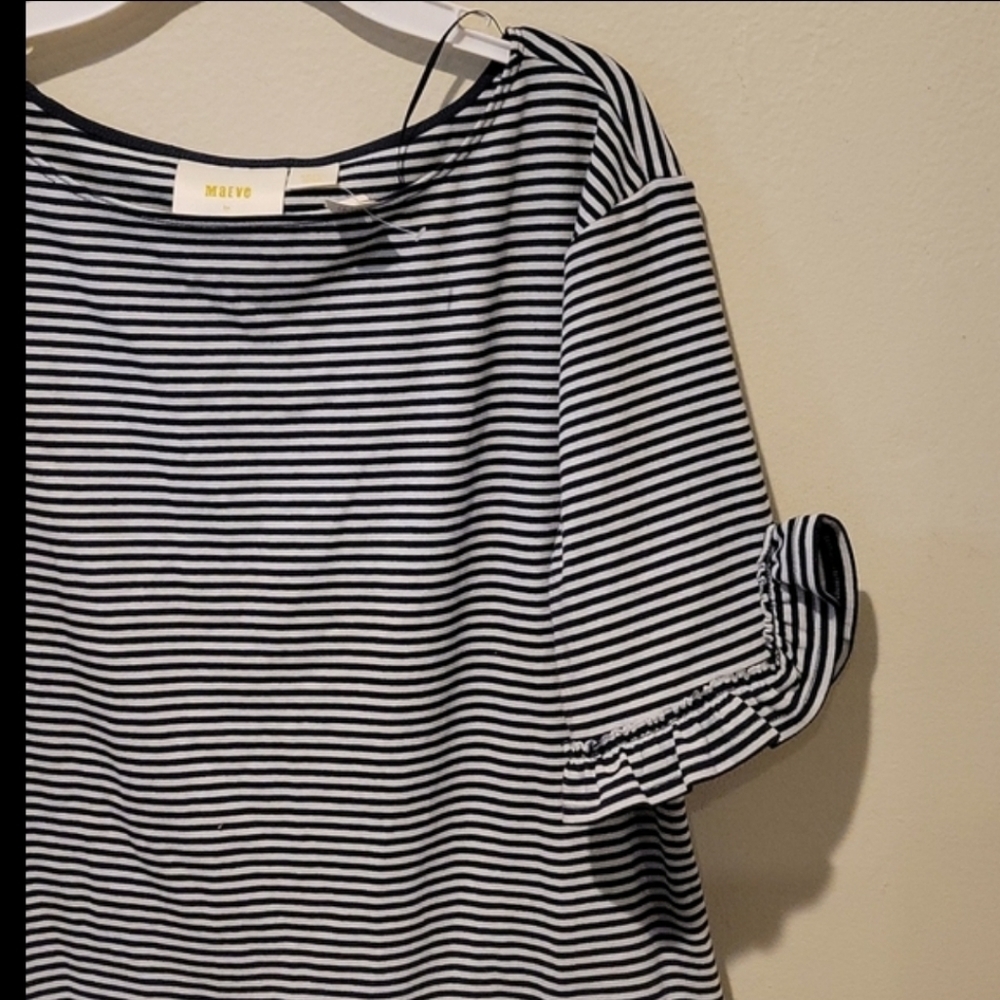 ❤ NWT! MAEVE ANTHROPOLOGIE PEPLUM STRIPED RUFFLE SHIRT / TOP, SMALL - Picture 7 of 10